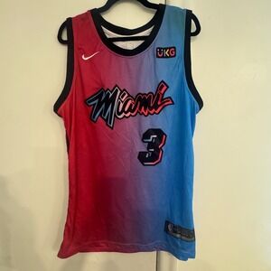Nike Miami Heat Dwyane Wade 3 Vice City Edition Jersey Mens 52 XL - READ